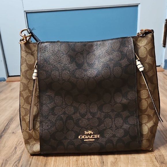 Coach Handbags - Coach Signature Marlon Women's Dark Brown and Tan Hobo Bag